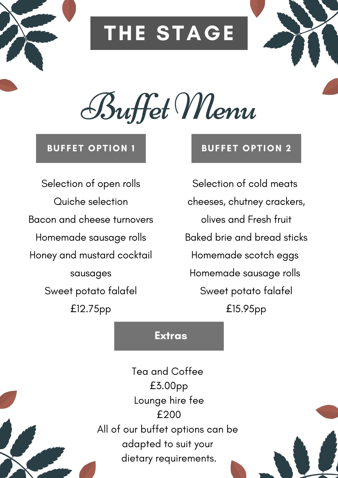 Buffet Menu